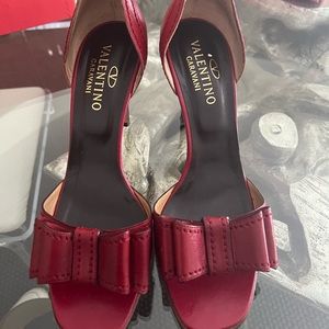 Vintage Valentino Red Leather Heels